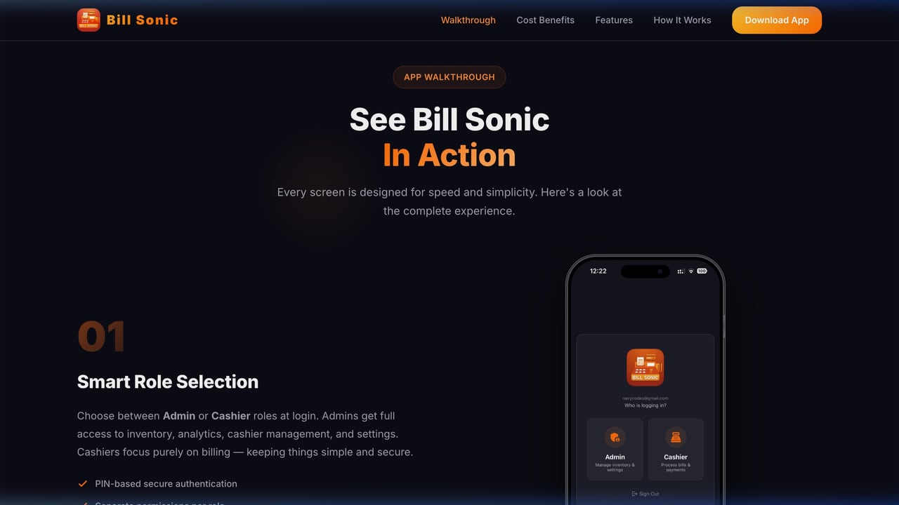 Bill Sonic - Mobile POS App thumbnail