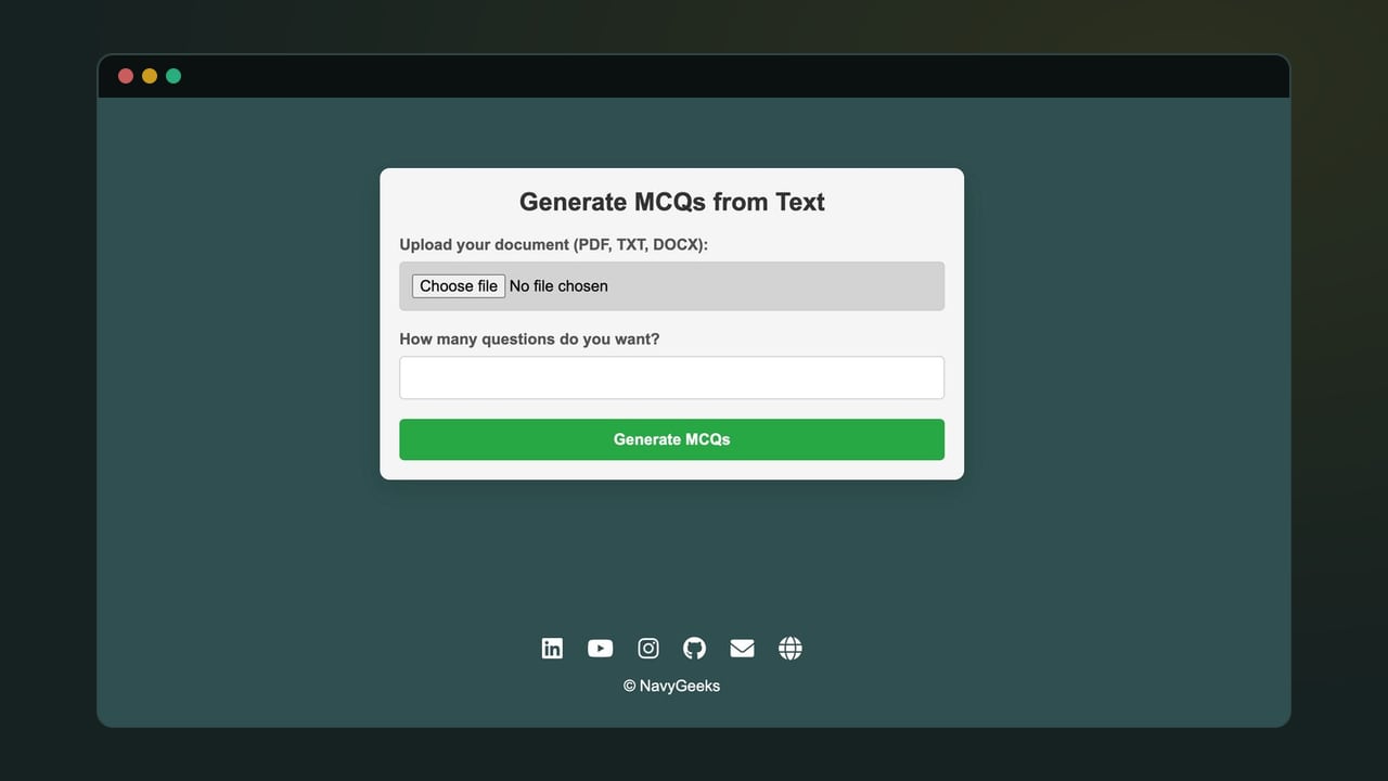 MCQ Quiz Generator using AI thumbnail