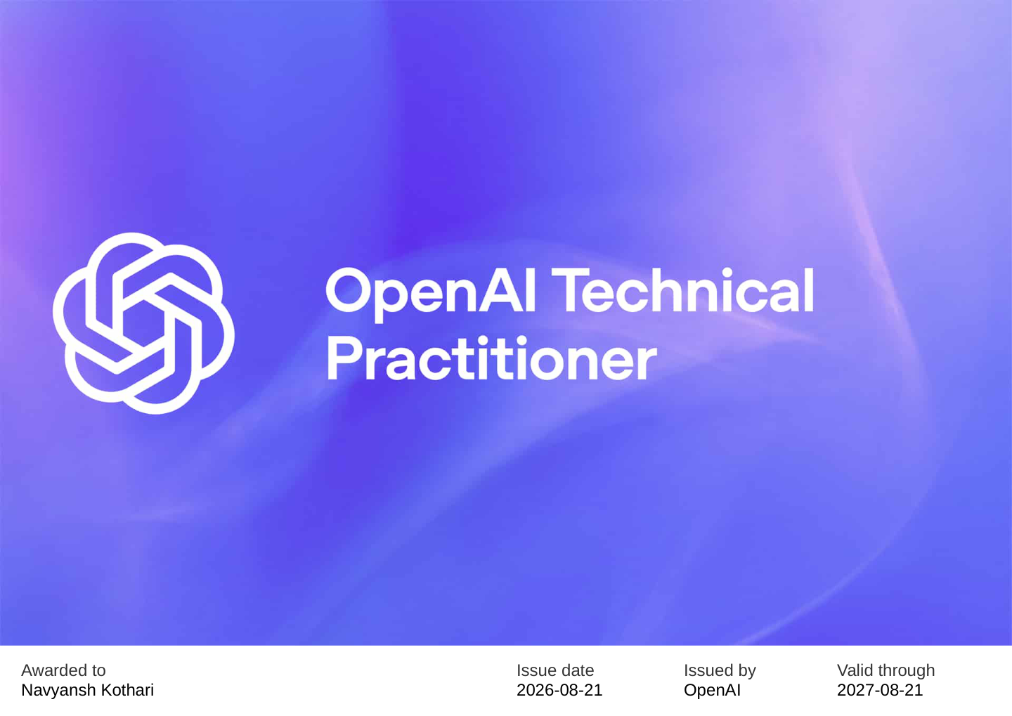 OpenAI Technical Practitioner certificate